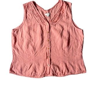 J Jill 100% Linen Sleeveless Top Size M